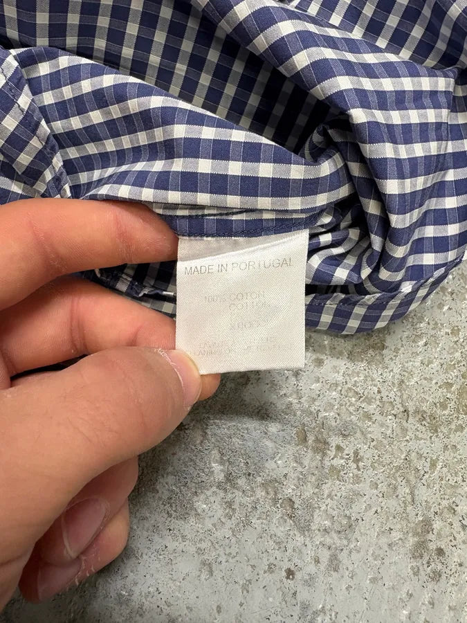 Givenchy Blue & White Contemporary Old Checkered Shirt (M/L) TDwpSAA 8
