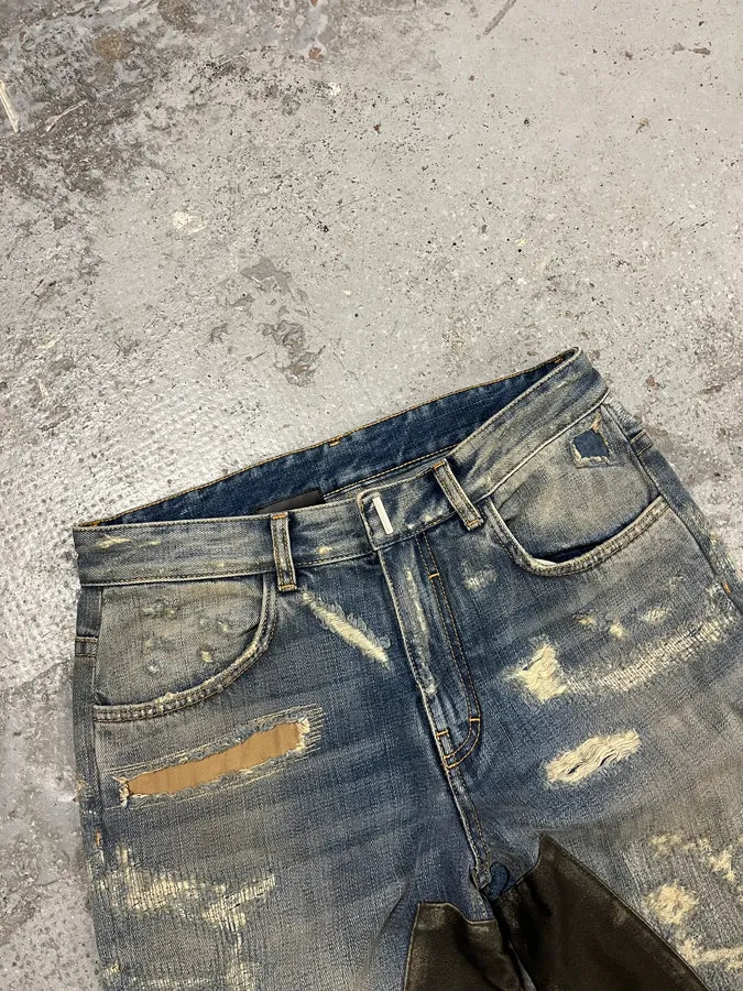 Givenchy Boro Distressed Blue Moleskin Denim Jeans AhstUvN 6