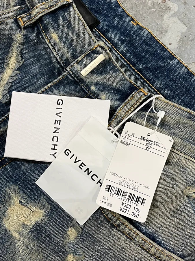 Givenchy Boro Distressed Blue Moleskin Denim Jeans AhstUvN 11