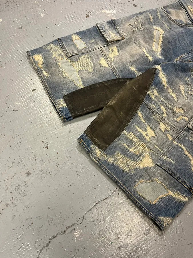 Givenchy Boro Distressed Blue Denim Short MvISAcH 5