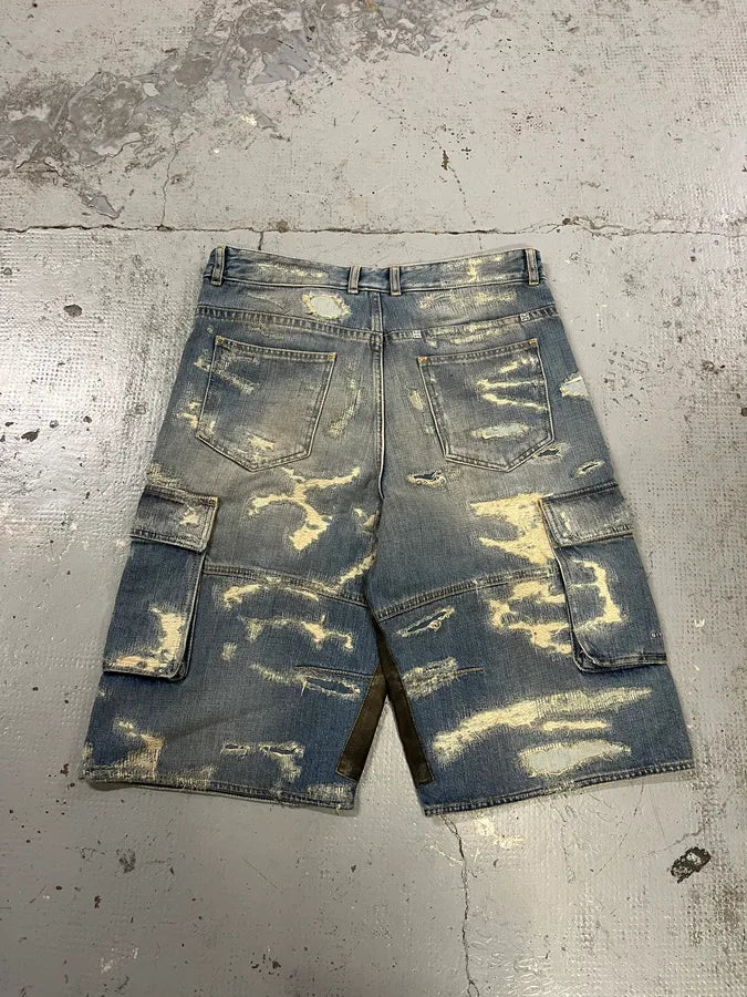 Givenchy Boro Distressed Blue Denim Short MvISAcH 7