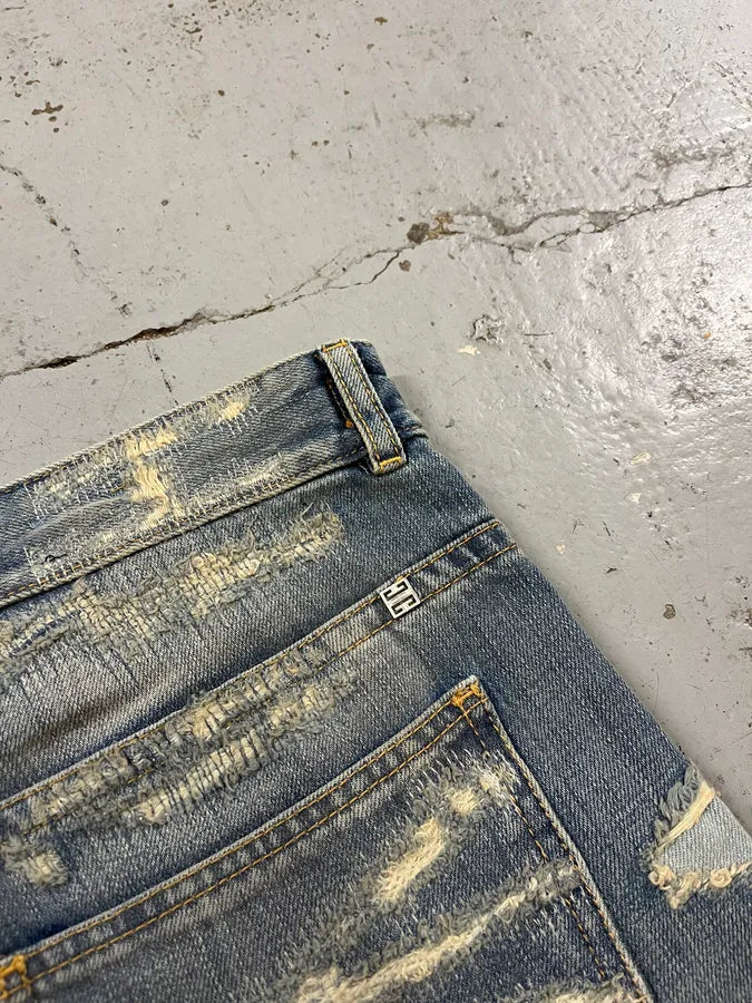 Givenchy Boro Distressed Blue Denim Short MvISAcH 8