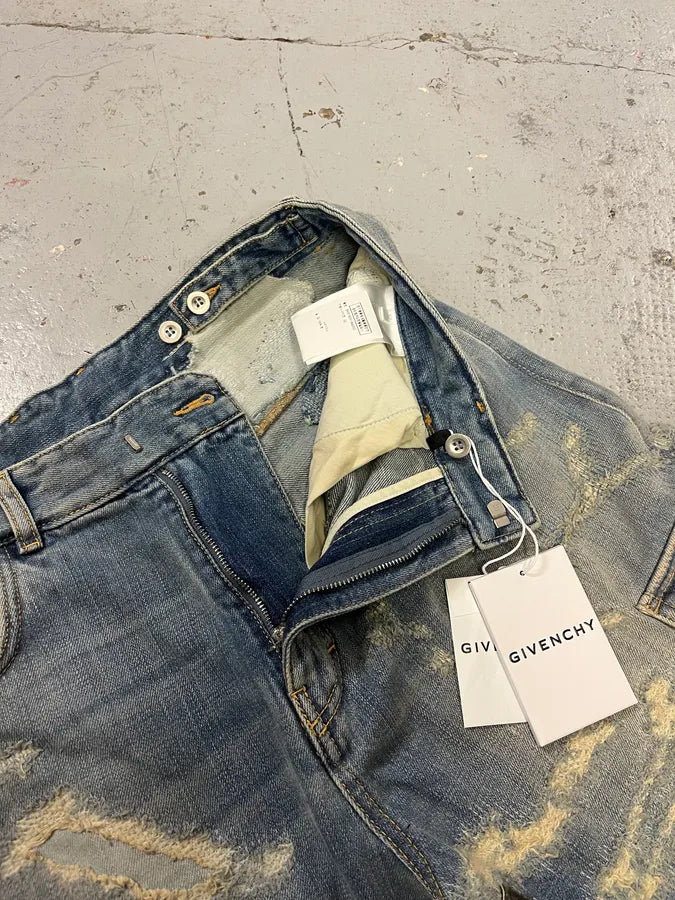 Givenchy Boro Distressed Blue Denim Short MvISAcH 9