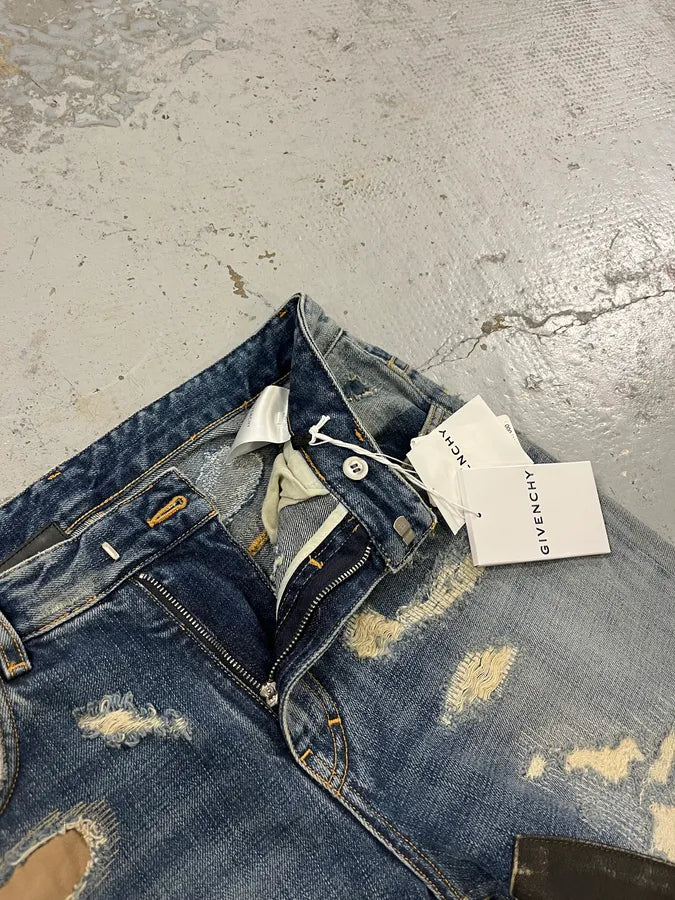 Givenchy Boro Distressed Blue Moleskin Denim Jeans jkGyXXa 10
