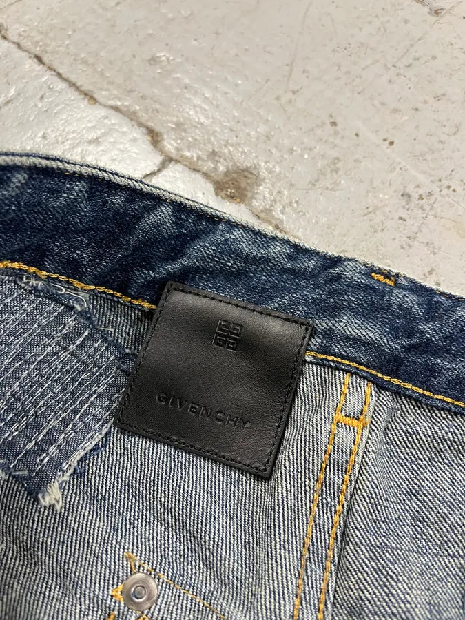 Givenchy Boro Distressed Blue Moleskin Denim Jeans jkGyXXa 11