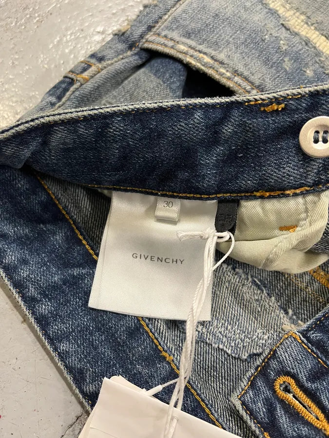 Givenchy Boro Distressed Blue Moleskin Denim Jeans jkGyXXa 12