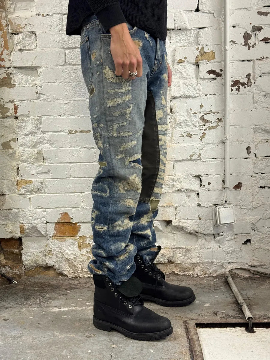 Givenchy Boro Distressed Blue Moleskin Denim Jeans jkGyXXa 2