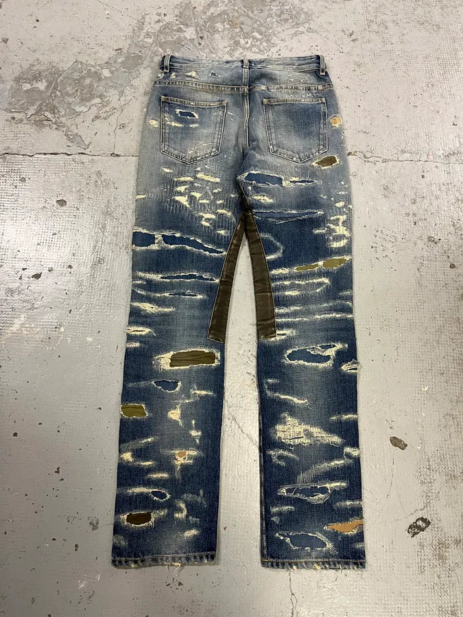 Givenchy Boro Distressed Blue Moleskin Denim Jeans jkGyXXa 7