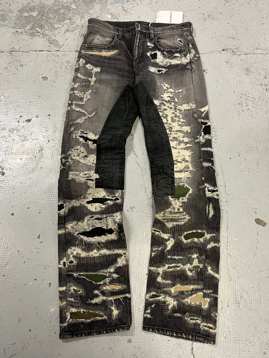 Givenchy Boro Distressed Grey Denim Jeans qVpPXdq 0