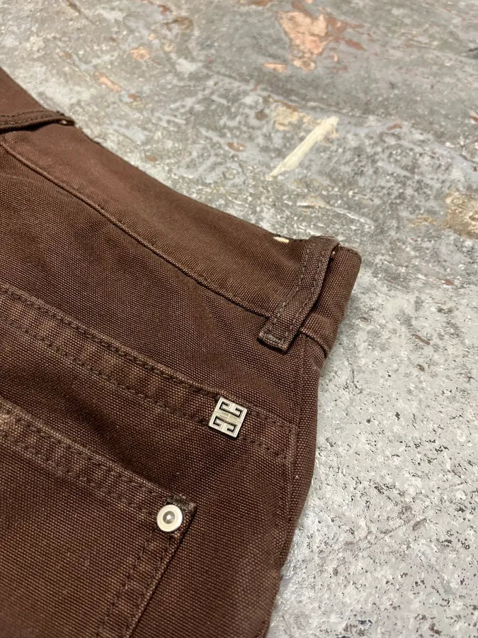 Givenchy Brown Distressed Double Knee Pants (M) nfRfhxu 12