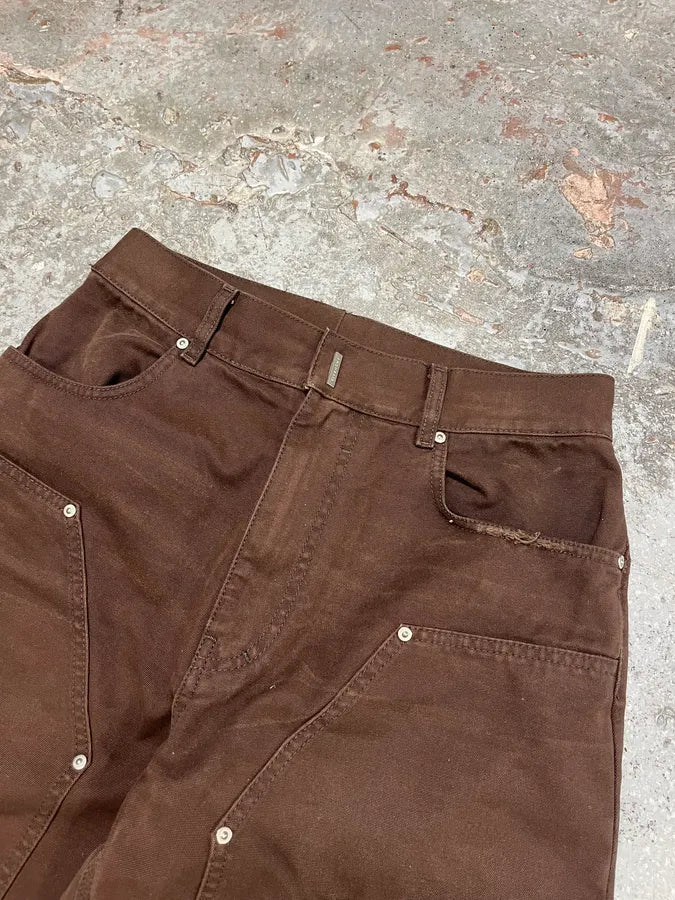 Givenchy Brown Distressed Double Knee Pants (M) nfRfhxu 5