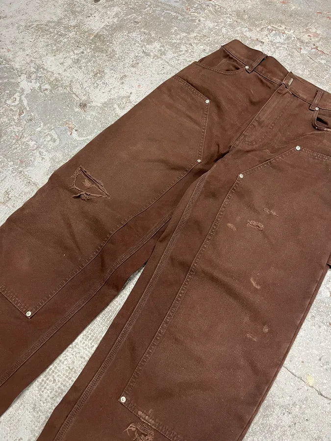 Givenchy Brown Distressed Double Knee Pants (M) nfRfhxu 6