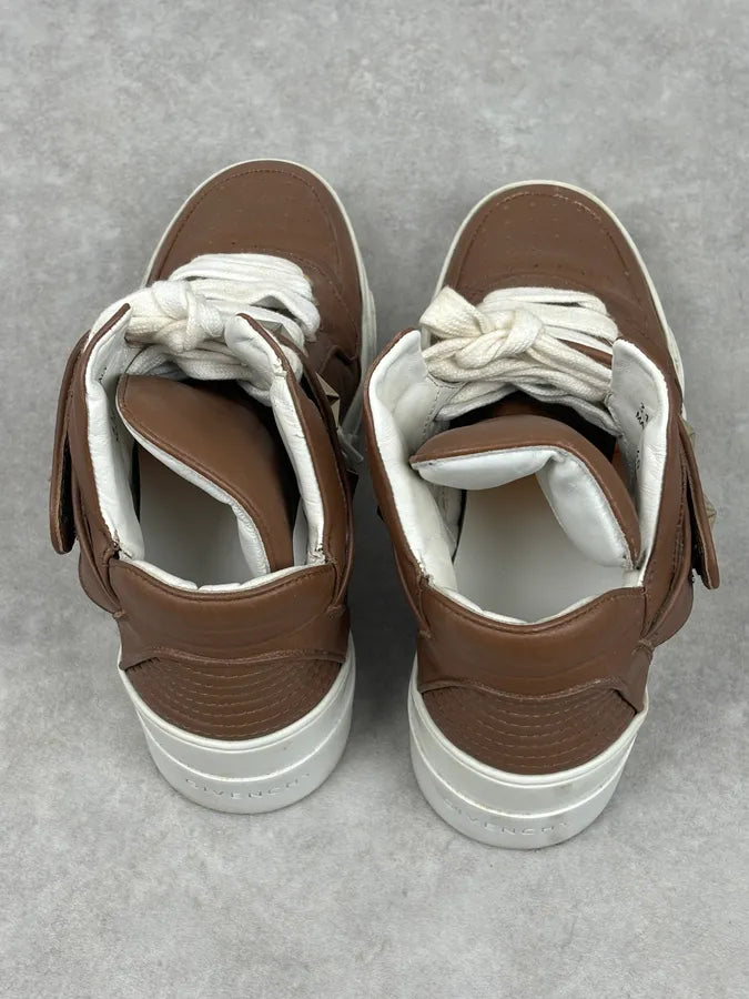 AW2015 Givenchy Tyson Brown Leather Star High Sneakers by Riccardo Tisci iHxtAGI 11