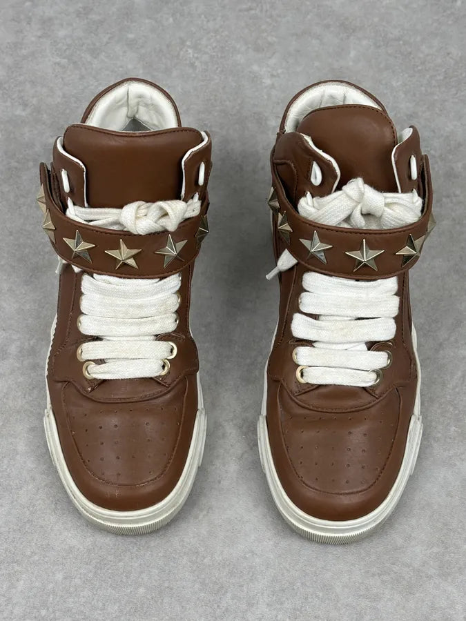 AW2015 Givenchy Tyson Brown Leather Star High Sneakers by Riccardo Tisci iHxtAGI 1