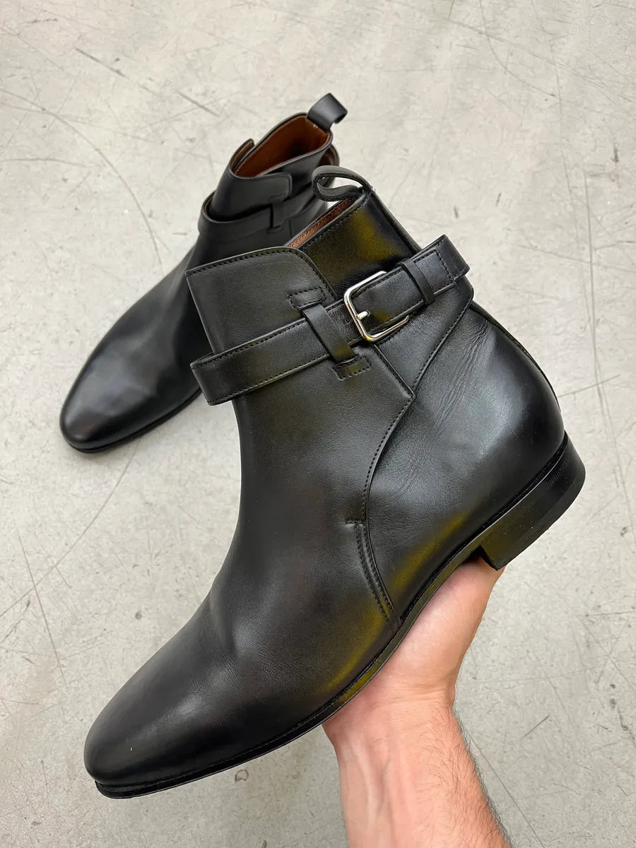 Givenchy Buckled Black Leather Ankle Boots lEFADgh 0