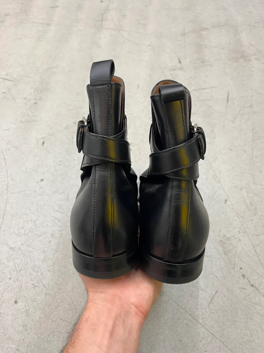 Givenchy Buckled Black Leather Ankle Boots lEFADgh 5