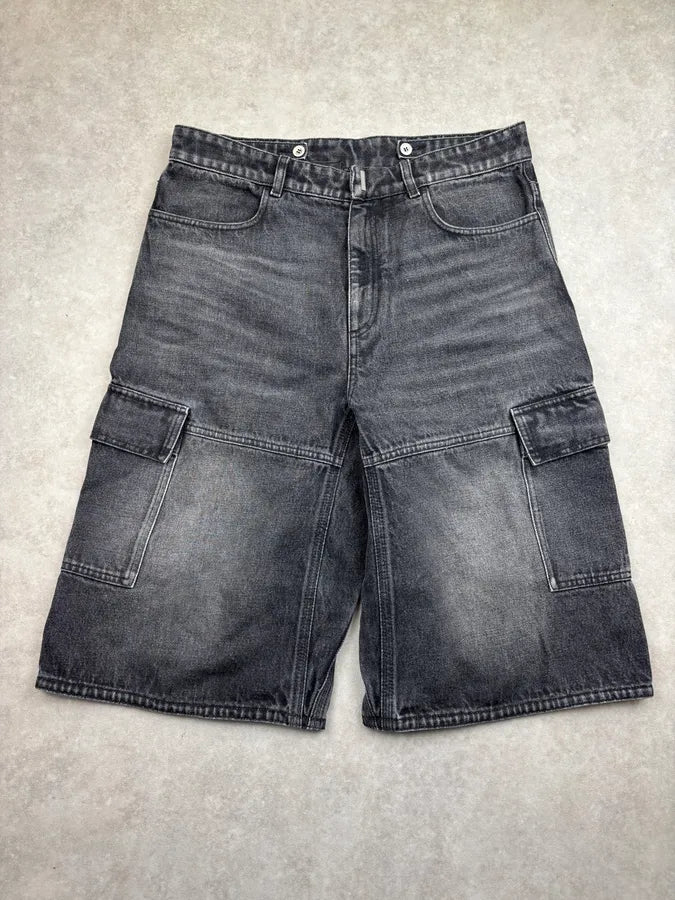 SS2023 Givenchy Grey Cargo Denim Shorts by Matthew Williams  MwTaekJ 1