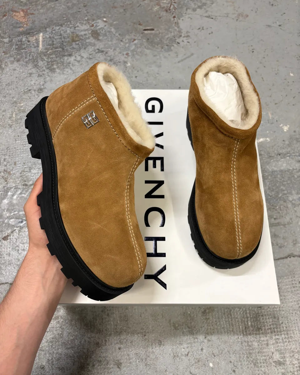 Givenchy Camel Fur Storm Shearling Suede Boots  NCrjgkW 0
