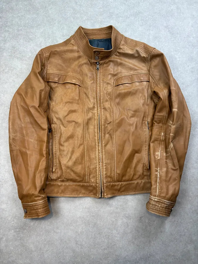 2000s Givenchy Camel Leather Jacket cmQDAnN 0