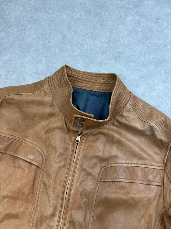 2000s Givenchy Camel Leather Jacket cmQDAnN 3