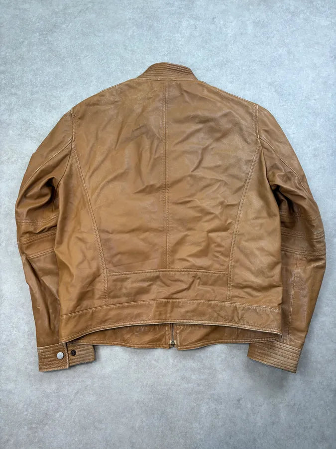 2000s Givenchy Camel Leather Jacket cmQDAnN 4