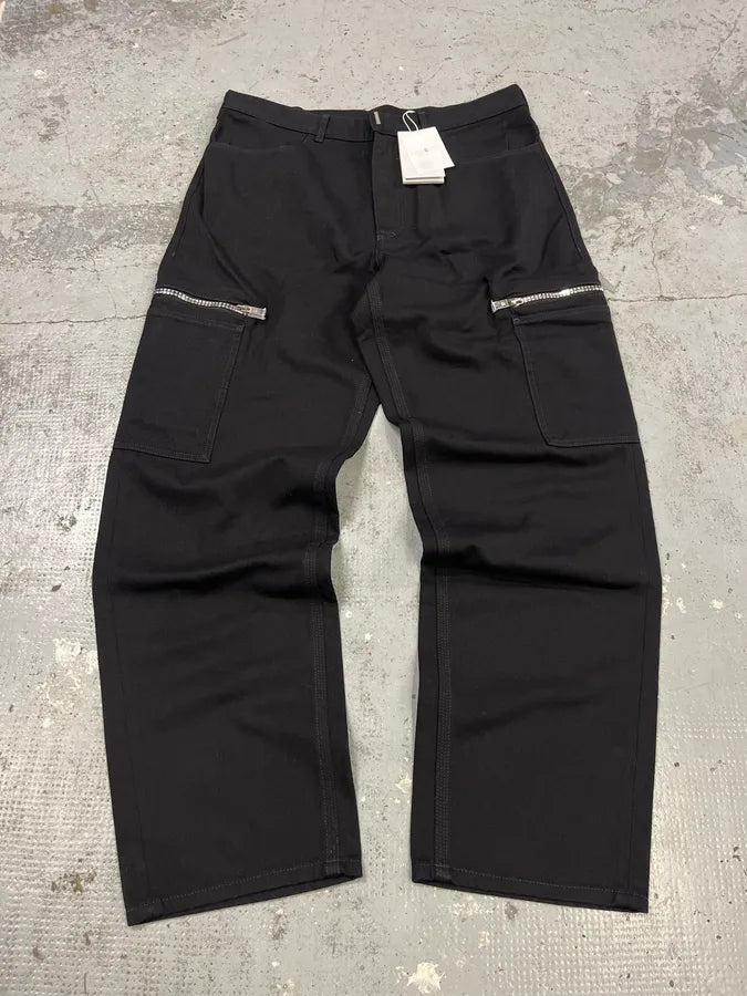 Givenchy Cargo Pocket Zip Black Pants LfBHzfA 0