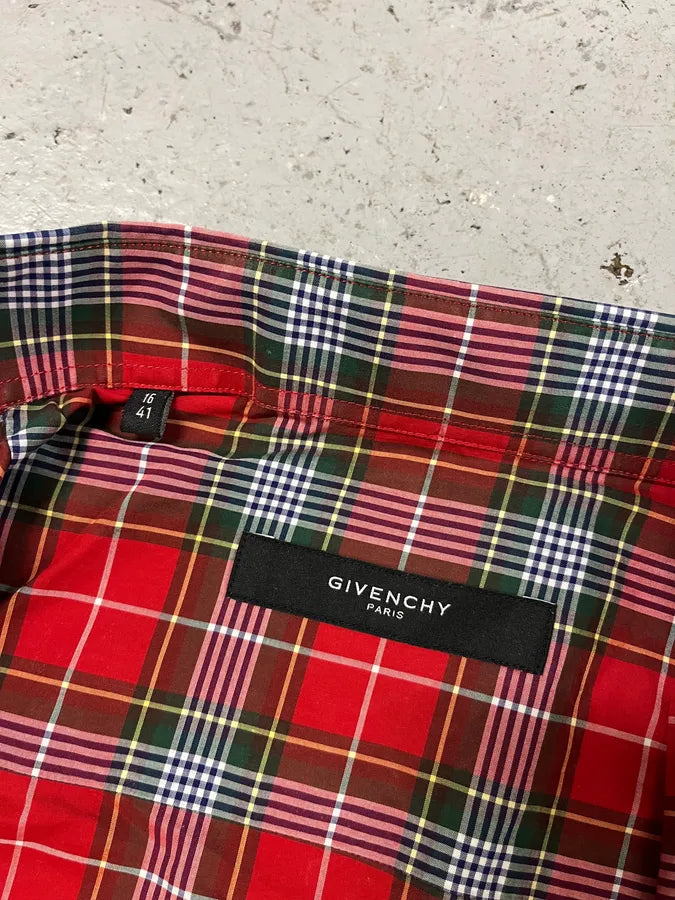 Givenchy Checkered Wool Red Signature Shirt UaxwiyK 7