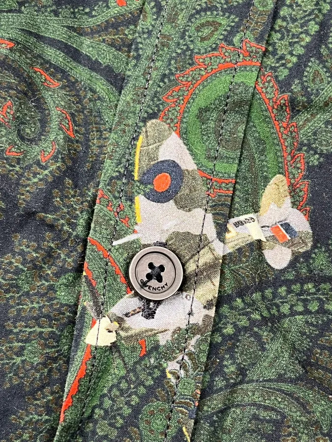 Givenchy Paisley Sky War Planes Green Short Sleeves Shirt yipsNcR 10