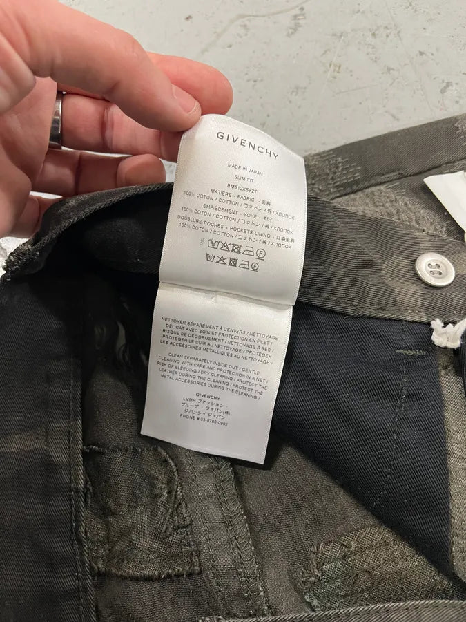 Givenchy Distressed Grey Boro Camo Denim Jeans SXzfyCH 14