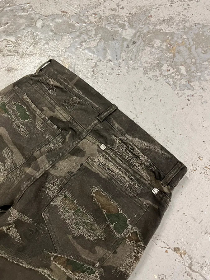 Givenchy Distressed Grey Boro Camo Denim Jeans SXzfyCH 9