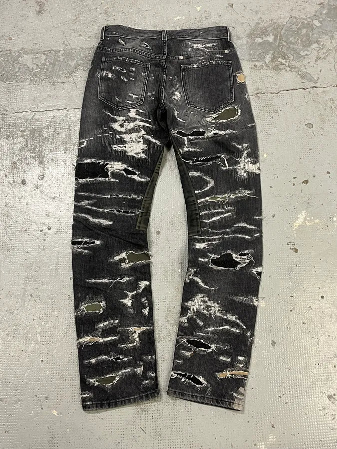 Givenchy Boro Distressed Grey Denim Jeans ZHFwQqq 6