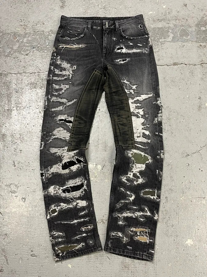 Givenchy Boro Distressed Grey Denim Jeans ZHFwQqq 0