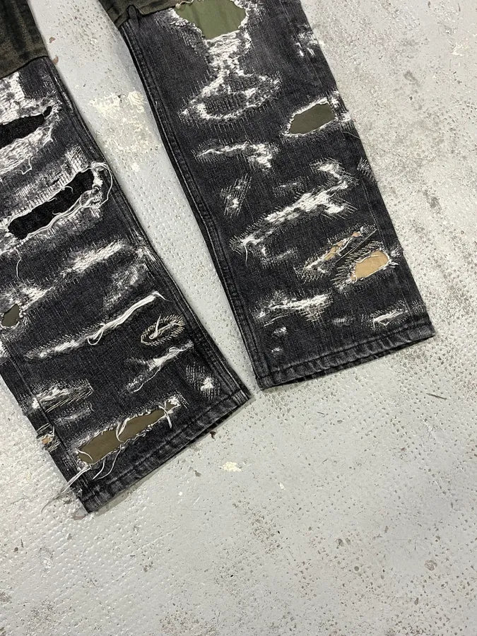 Givenchy Grey Distressed Boro Denim Jeans  TnqQTJB 8