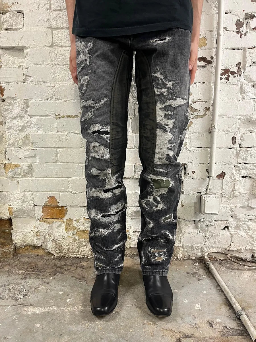 Givenchy Grey Distressed Boro Denim Jeans  TnqQTJB 1