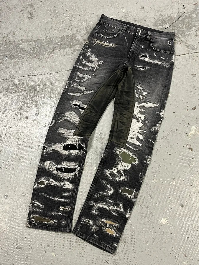 Givenchy Boro Distressed Grey Denim Jeans ZHFwQqq 4