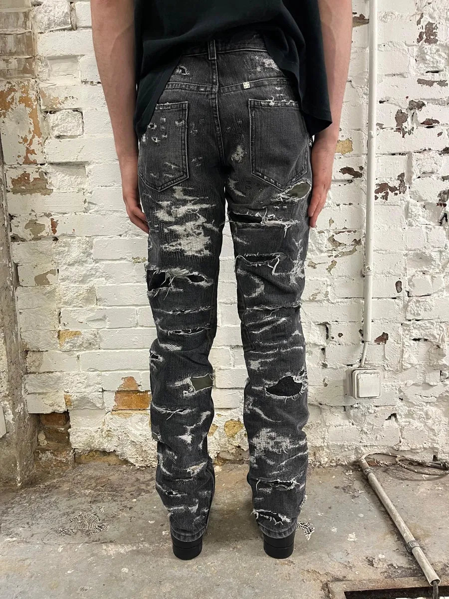 Givenchy Grey Distressed Boro Denim Jeans  TnqQTJB 3