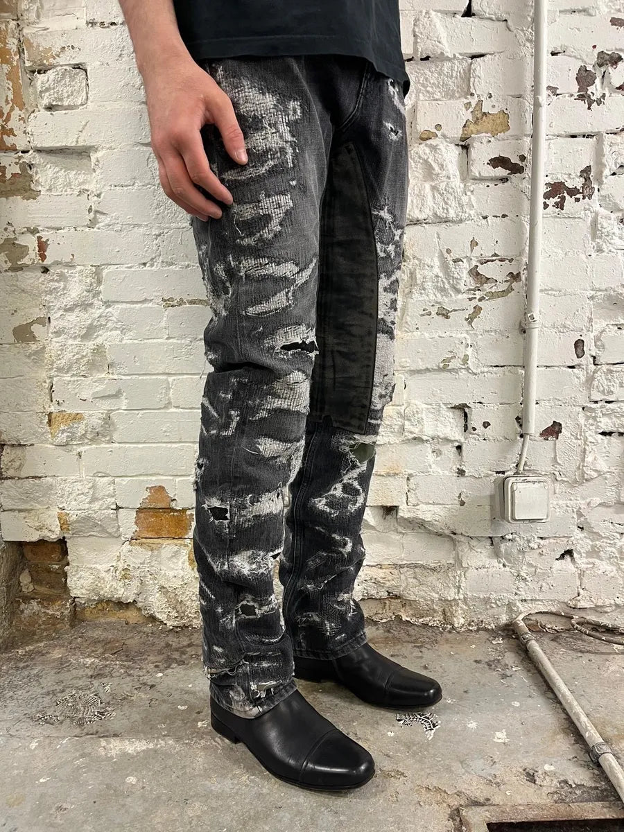 Givenchy Grey Distressed Boro Denim Jeans  TnqQTJB 2