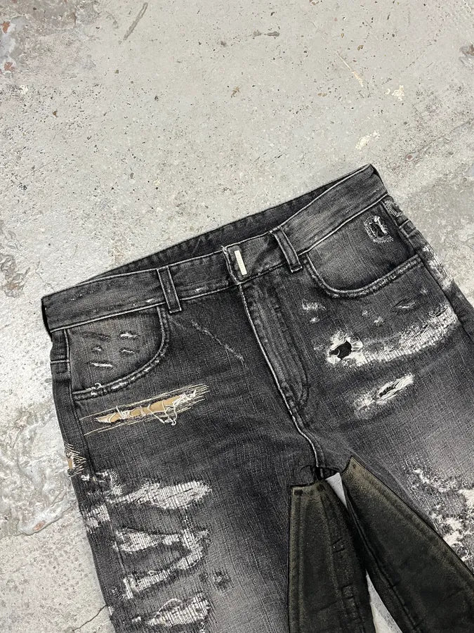 Givenchy Grey Distressed Boro Denim Jeans  TnqQTJB 5