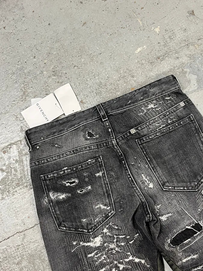 Givenchy Grey Distressed Boro Denim Jeans  TnqQTJB 7