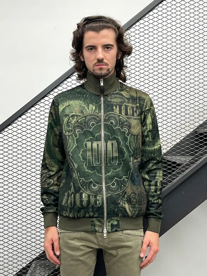 SS2017 Givenchy Dollars Green Zip-up Sweater by Riccardo Tisci CGiRBRo 1