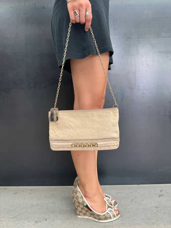 Givenchy Golden Chain Beige Leather Purse Bag QDEvFGG 1