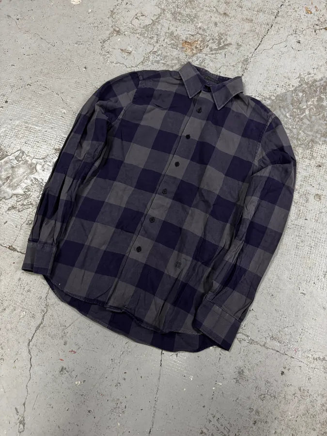 Givenchy Grey & Navy Checkered Shirt DRUNFrR 1