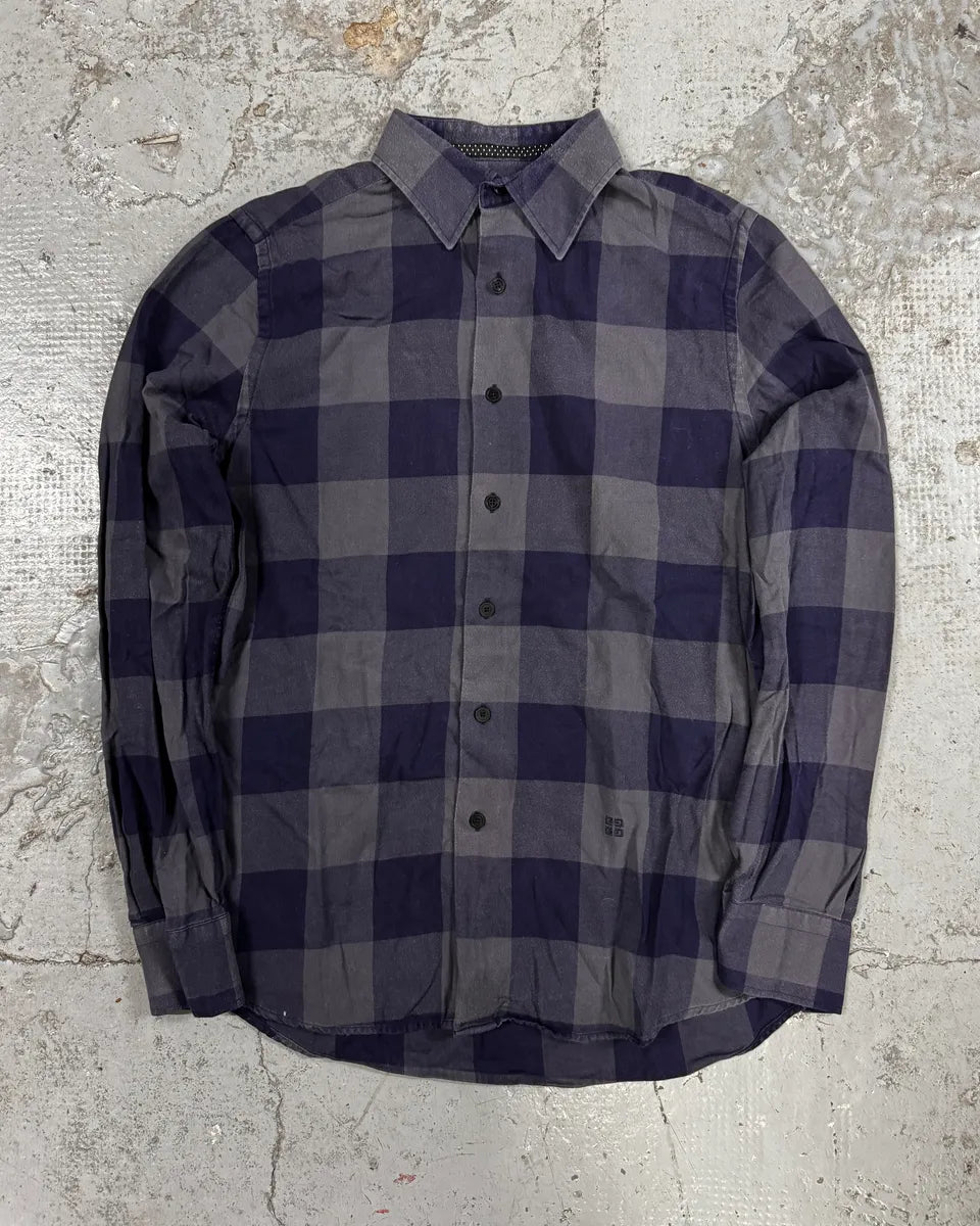 Givenchy Grey & Navy Checkered Shirt DRUNFrR 2