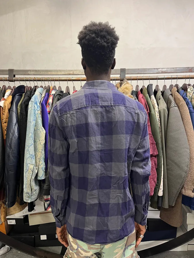 Givenchy Grey & Navy Checkered Shirt DRUNFrR 4
