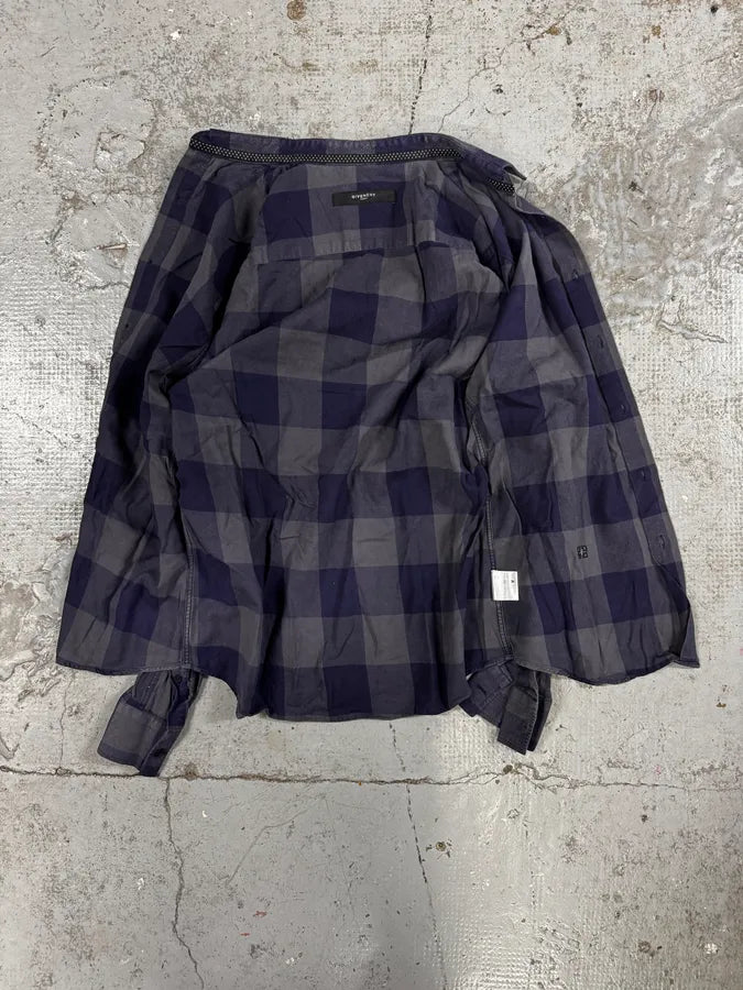 Givenchy Grey & Navy Checkered Shirt DRUNFrR 6
