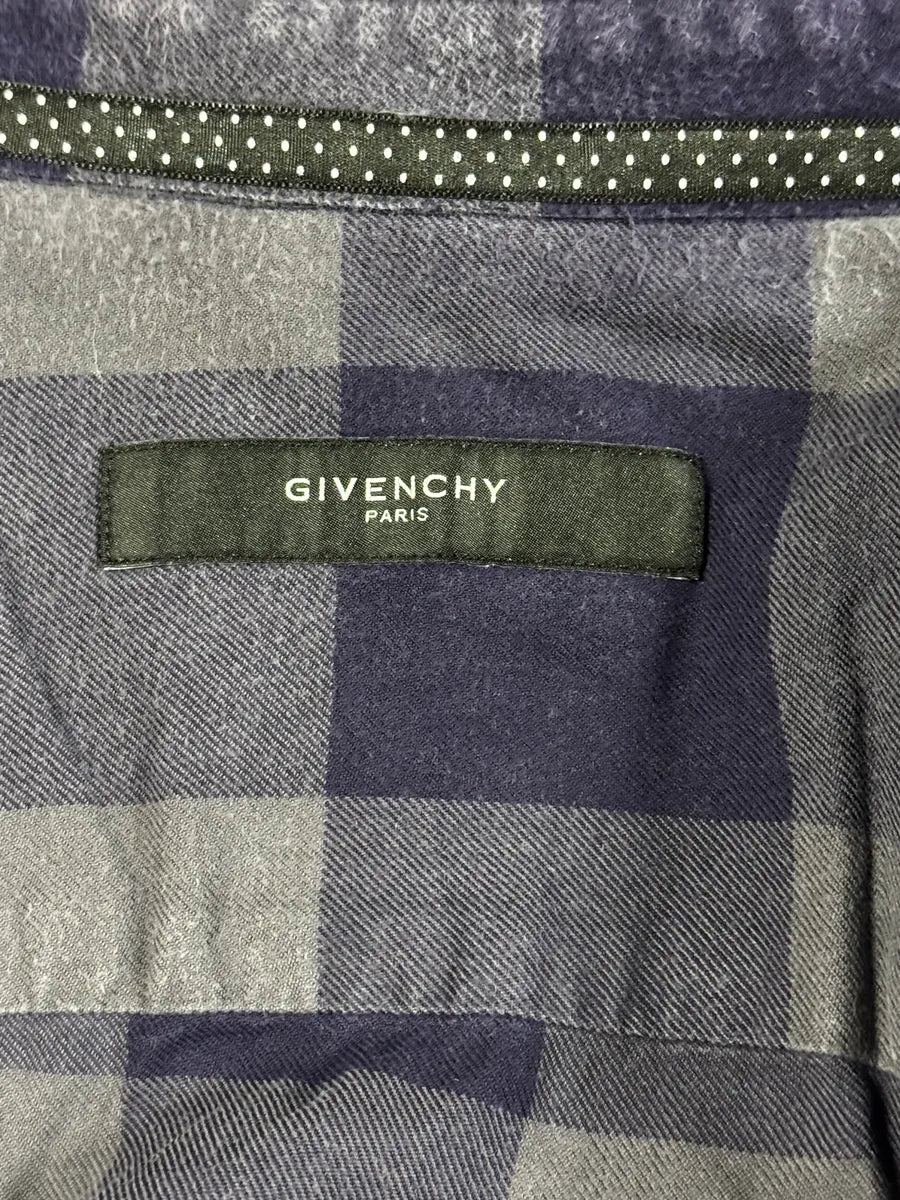 Givenchy Grey & Navy Checkered Shirt DRUNFrR 8