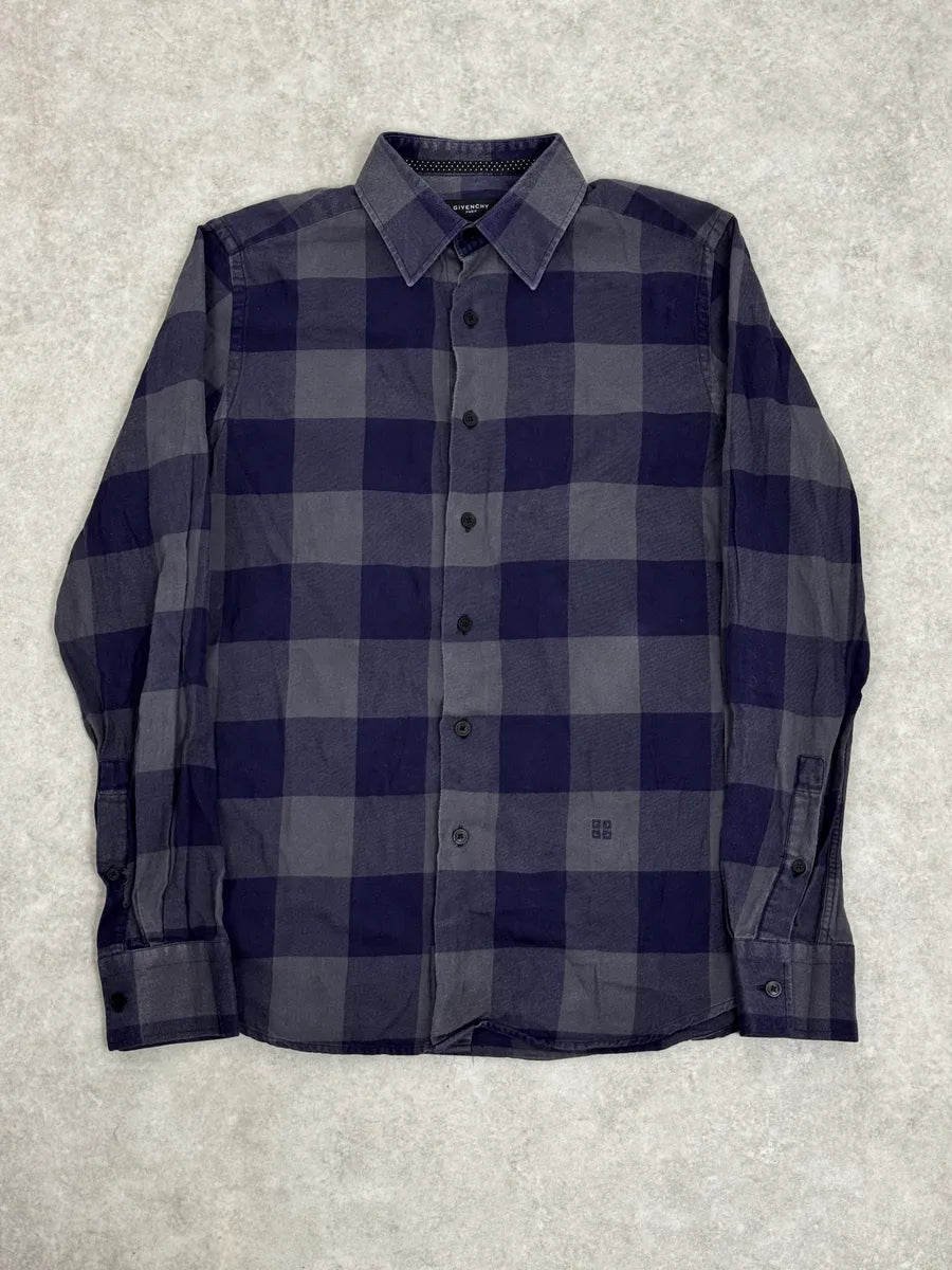 Givenchy Grey & Navy Classy Checkered Shirt HiLwZAc 2