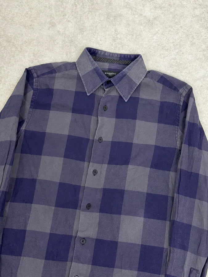 Givenchy Grey & Navy Classy Checkered Shirt HiLwZAc 4