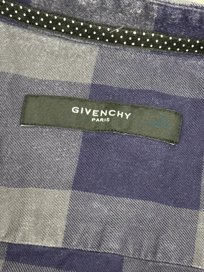 Givenchy Grey & Navy Classy Checkered Shirt HiLwZAc 8
