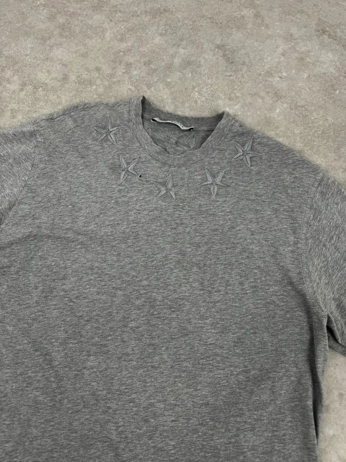 SS2017 Givenchy Grey Embroidered Star T-Shirt pBqbtcv 4